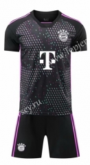 ( Without Brand Logo ) 2023-2024 Bayern München Away Black Soccer Uniform-1506