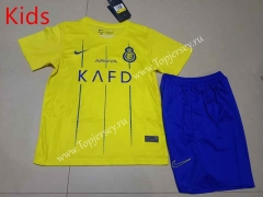 2023-2024 Al-Nassr FC Home Yellow Kids/Youth Soccer Unifrom-507