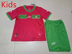 2023-2024 Morocco Home Red Kids/Youth Soccer Uniform-507