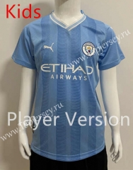 Player Version 2023-2024 Manchester City Home Blue Kid/Youth Soccer Jersey-SJ