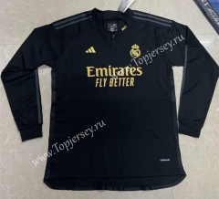 2023-2024 Real Madrid 2nd Away Black LS Thailand Soccer Jersey AAA-422