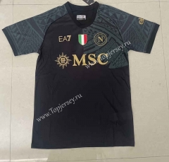 (S-4XL) With Patch 2023-2024 Napoli 2nd Away Black Thailand Soccer Jersey AAA-818