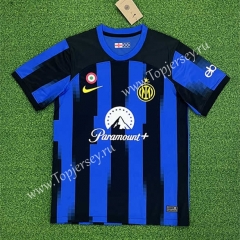 (S-4XL) 2023-2024  Inter Milan Home Blue&Black Thailand Soccer Jersey AAA-403