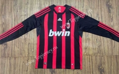 Retro Version 08-09 AC Milan Home Red&Black LS Thailand Soccer Jersey AAA-6157