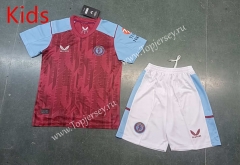 2023-2024 Aston Villa Home Red Kids/Youth Soccer Uniform-8679