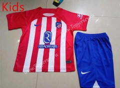 2023-2024 Atletico Madrid Home Red&White Youth/Kids Soccer Uniform-507
