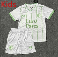 2023-2024 Feyenoord Rotterdam 2nd Away White Kids/Youth Soccer Uniform-DD1