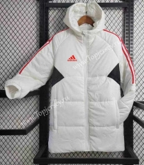 2023-2024 Adidas White Cotton Coat With Hat-GDP