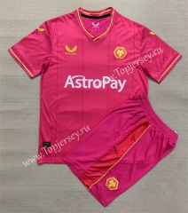 2023-2024 Wolverhampton Wanderers Goalkeeper Pink Soccer Uniform-AY