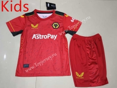 2023-2024 Wolverhampton Wanderers Away Red Kid/Youth Soccer Uniform-507