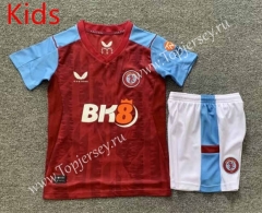2023-2024 Aston Villa Home Red Kids/Youth Soccer Uniform-7809