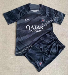 2023-2024 Paris SG Goalkeeper Black Soccer Uniform-AY