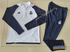 2023-2024 Real Madrid White Thailand Soccer Tracksuit-GDP