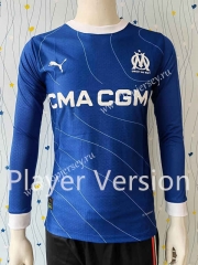 Player Version 2023-2024 Olympique Marseille Away Blue LS Thailand Soccer Jersey AAA-807