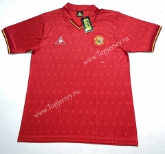 Retro Version 88-91 Spain Home Red Thailand Soccer Jersey AAA-2282