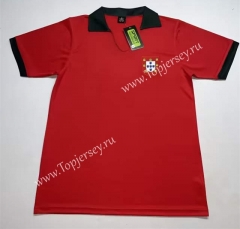 Retro Version 1972 Portugal Home Red Thailand Soccer Jersey AAA-8381