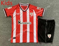 2023-2024 Athletic Bilbao Home Red&White Kids/Youth Soccer Unifrom-7809