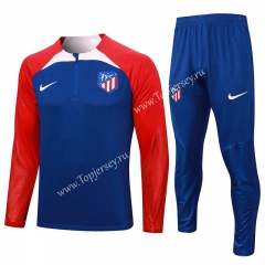 2023-2024 Atletico Madrid Camouflage Blue Thailand Soccer Tracksuit-815