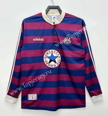 Retro Version 95-97 Newcastle United Away Blue&Red LS Thailand Soccer Jersey AAA-811