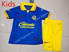 2023-2024 Club America Away Blue Kids/Youth Soccer Uniform-507