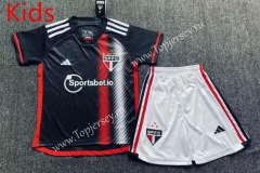 2023-2024 Sao Paulo 2nd Away Black Kids/Youth Soccer Unifrom-2483