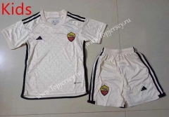 2023-2024 Roma Away Beige Kids/Youth Soccer Uniform-507
