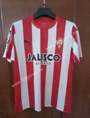 2023-2024 Sporting de Gijón Home Red&White Stripe Thailand Soccer Jersey AAA-7T
