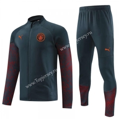 2023-2024 Manchester City Dark Gray Thailand Soccer Jacket Uniform-4627