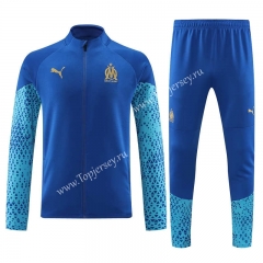 2023-2024 Olympique Marseille Camouflage Blue Thailand Soccer Jacket Uniform-4627