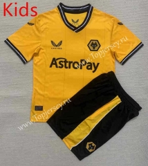 2023-2024 Wolverhampton Wanderers Home Yellow Kid/Youth Soccer Uniform-AY