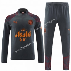 2023-2024 Manchester City Dark Gray Thailand Soccer Tracksuit Uniform-4627