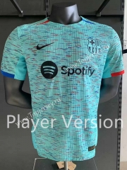 Player Version 2023-2024 Barcelona 2nd Away Blue Thailand Soccer Jersey AAA-518