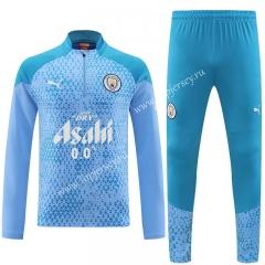 2023-2024 Manchester City Light Blue Thailand Soccer Tracksuit Uniform-4627