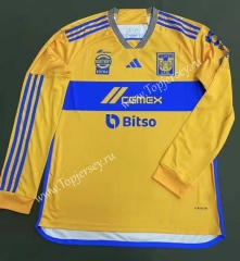 2023-2024 Tigres UANL Home Yellow LS Thailand Soccer Jersey AAA-912