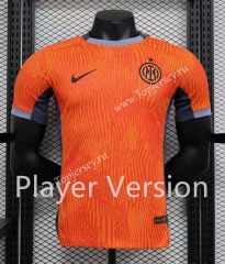Player Version 2023-2024  Inter Milan 2nd Away Orange Thailand Soccer Jersey AAA-888