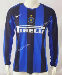 Retro Version 04-05 Inter Milan Home Blue&Black LS Thailand Soccer Jersey AAA-503