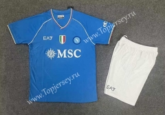 With Patch Version 2023-2024 Napoli Home Blue Soccer Uniform-8975