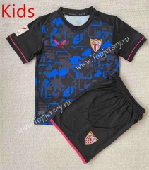 2023-2024 Sevilla 2nd Away Blue&Black Youth/Kids Soccer Uniform-AY