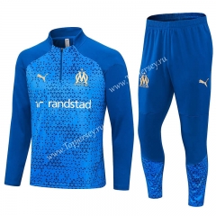 2023-2024 Olympique de Marseille Camouflage Blue Thailand Soccer Tracksuit-411