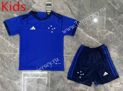 2023-2024 Cruzeiro EC Home Blue Kids/Youth Soccer Uniform-GB