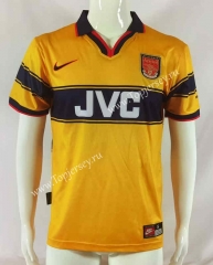 Retro Version 97-99 Arsenal Away Yellow Thailand Soccer Jersey AAA-503