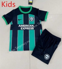 2023-2024 Brighton & Hove Albion Away Black&Green Kids/Youth Soccer Uniform-5925