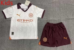 2023-2024 Manchester City Away White Kid/Youth Soccer Uniform-1506