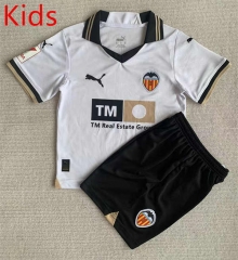 2023-2024 Valencia Home White Kids/Youth Soccer Unifrom-AY