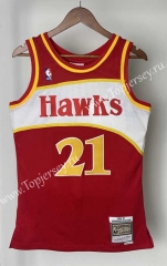 Retro Version 85-86 Atlanta Hawks Red #21 NBA Jersey-311