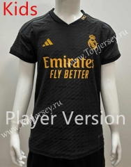 Player Version 2023-2024 Real Madrid 2nd Away Black Kids/Youth Soccer Jersey-SJ