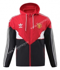 2023-2024 Manchester United Red&Black Thailand Trench Coats With Hat-518