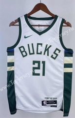 2023 Milwaukee Bucks Home White #21 NBA Jersey-311