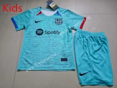2023-2024 Barcelona 2nd Away Blue Kid/Youth Soccer Uniform-507