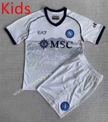 2023-2024 Napoli Away White Kids/Youth Soccer Uniform-AY
